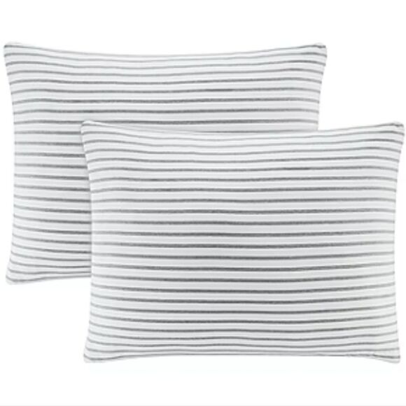 Home Expressions Grey Heathered Stripe Reversible King Set - Picture 6 of 9